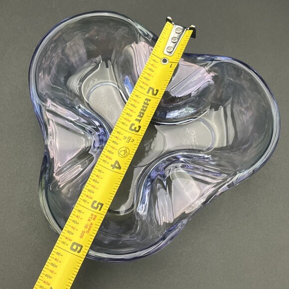 Vintage Iridescent Purple Ashtray Art Glass Retro Catchall Trinket MCM - Picture 15 of 16